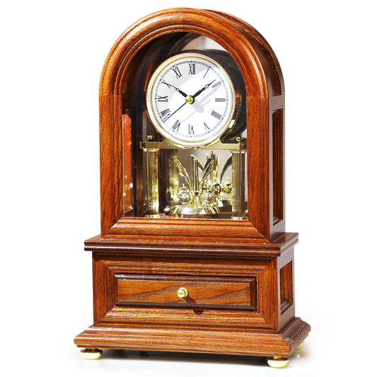 AYRELY® Wooden Table Anniversary Mantel Clock with Revolving Pendulum