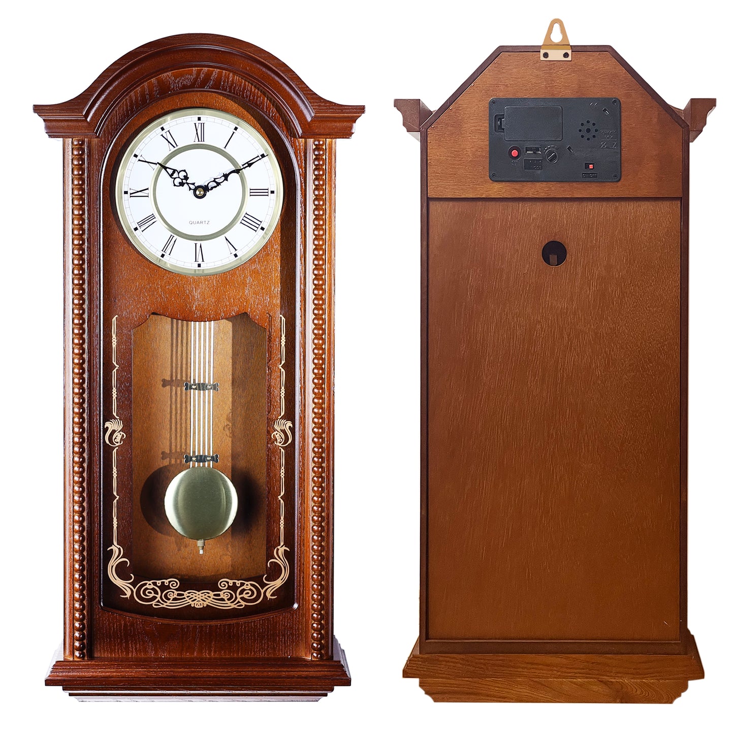 AYRELY® 26 Inch Grandfather Vintage Wall Clock with Pendulum & Chime