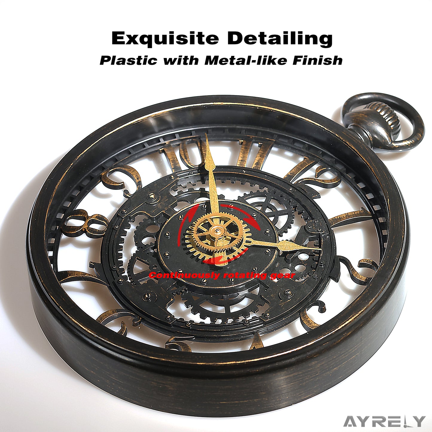 AYRELY® 13 Inch Large Steampunk Decorative Wall Clock