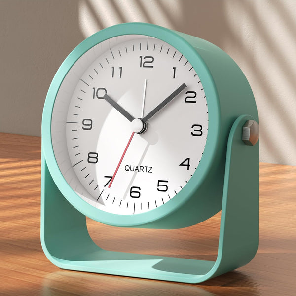 AYRELY® 3.5 Inch Small Analog Alarm Clocks (Light Blue)