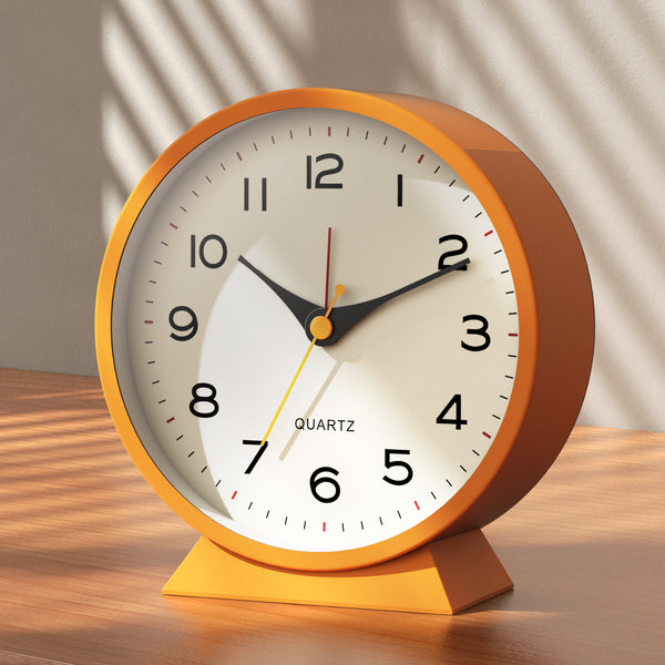 AYRELY® 4.5 Inch Small Analog Alarm Clocks (Orange)