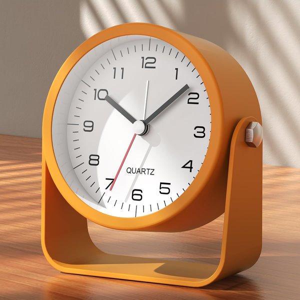 AYRELY® 3.5 Inch Small Analog Alarm Clocks (Orange)