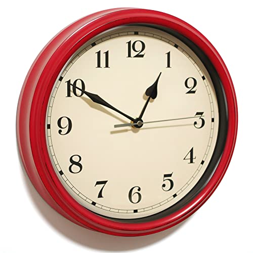 AYRELY® Rustic Wall Clock (Red)