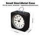 AYRELY Battery Operated Alarm Clock with Square Metal Case,Silent No Ticking Analog Quartz, Simple Operation for Bedroom/Travel/Desk/Kids (Black)