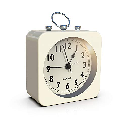 AYRELY® Alarm Clock with Square Metal Case (Cream)