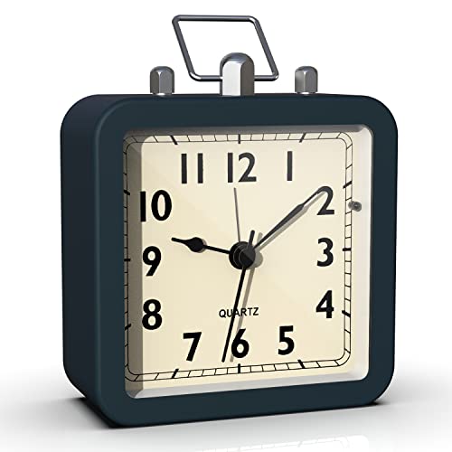 AYRELY® Alarm Clock with Square Metal Case (Blue)